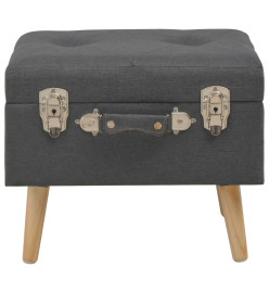 Tabourets de rangement 3 pcs Gris foncé Tissu