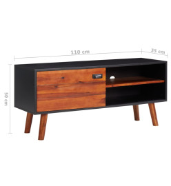 Meuble TV 110x35x50 cm Bois d'acacia solide et MDF