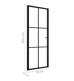 Porte intérieure Verre ESG et aluminium 76x201,5 cm Noir