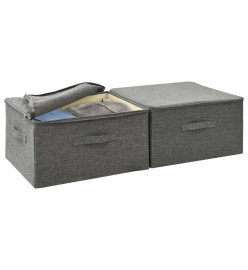 Boîtes de rangement 2 pcs Tissu 43x34x23 cm Anthracite