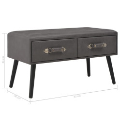 Table basse Gris 80x40x46 cm Similicuir