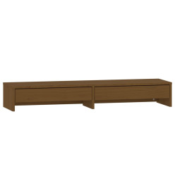 Support de moniteur Marron miel 100x27x15 cm Bois de pin solide