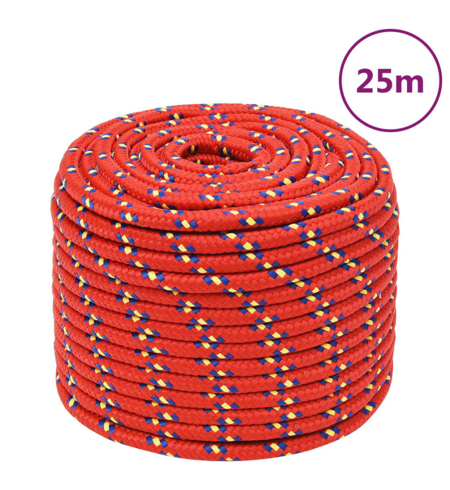 Corde de bateau Rouge 14 mm 25 m Polypropylène