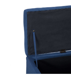 Banc avec compartiment de rangement 116 cm Bleu Polyester