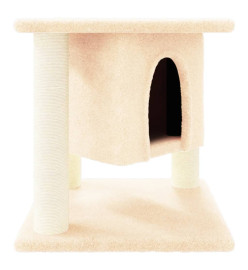 Arbre à chat avec griffoirs en sisal Crème 37 cm