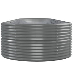 Lit surélevé de jardin Acier enduit de poudre 584x140x68cm gris