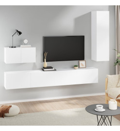 Ensemble de meubles TV 4 pcs Blanc Bois d'ingénierie