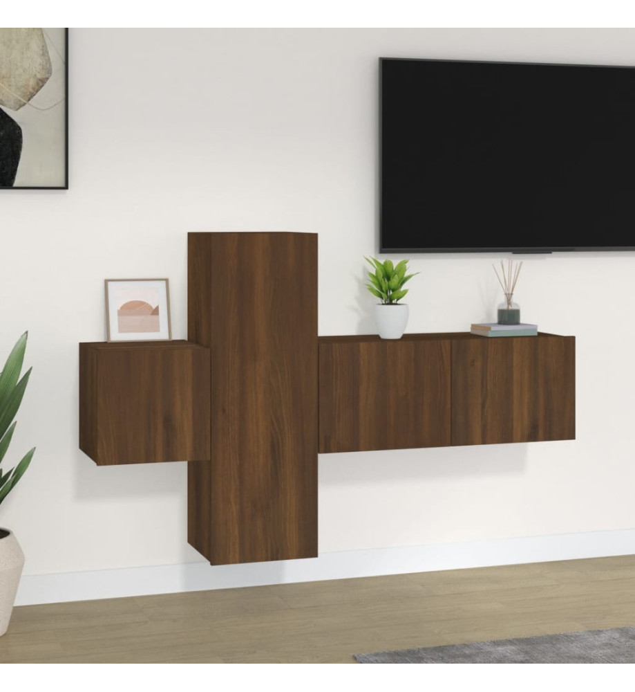 Ensemble de meubles TV 3 pcs Chêne marron Bois d'ingénierie