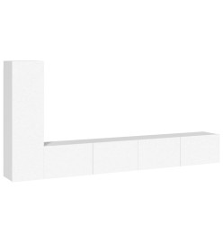 Ensemble de meubles TV 3 pcs Blanc Bois d'ingénierie