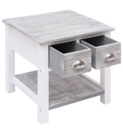 Table d'appoint Gris 40x40x40 cm Bois de Paulownia