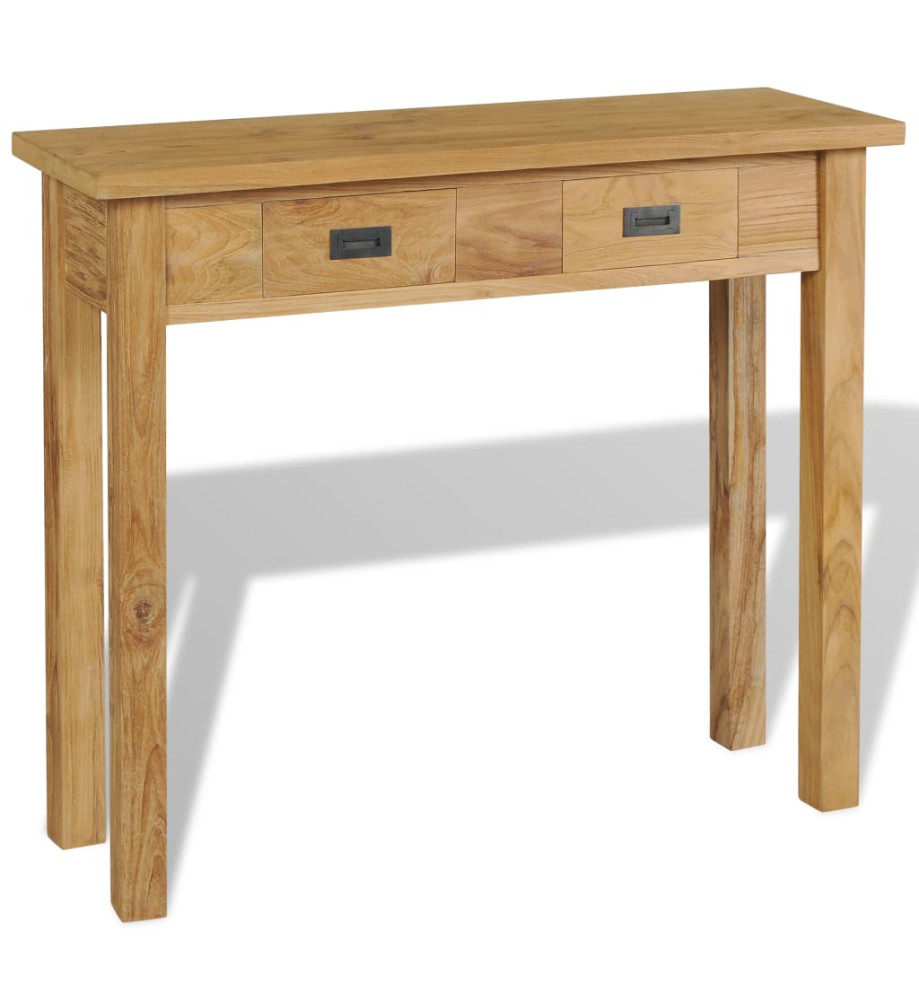 Table console teck massif 90x30x80 cm