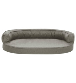 Matelas de lit ergonomique de chien 75x53 cm Aspect de lin Gris