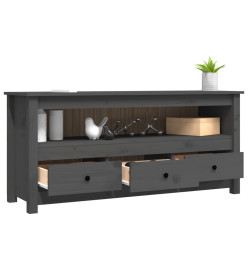 Meuble TV Gris 114x35x52 cm Bois de pin massif