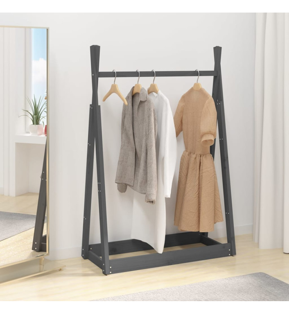 Porte-vêtements Gris 100x45x150 cm Bois de pin massif