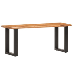 Banc au bord naturel du bois 110 cm Bois d'acacia solide et acier