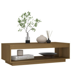 Table basse Marron miel 110x50x33,5 cm Bois de pin massif