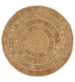 Tapis Jute tressé à la main 120 cm Rond