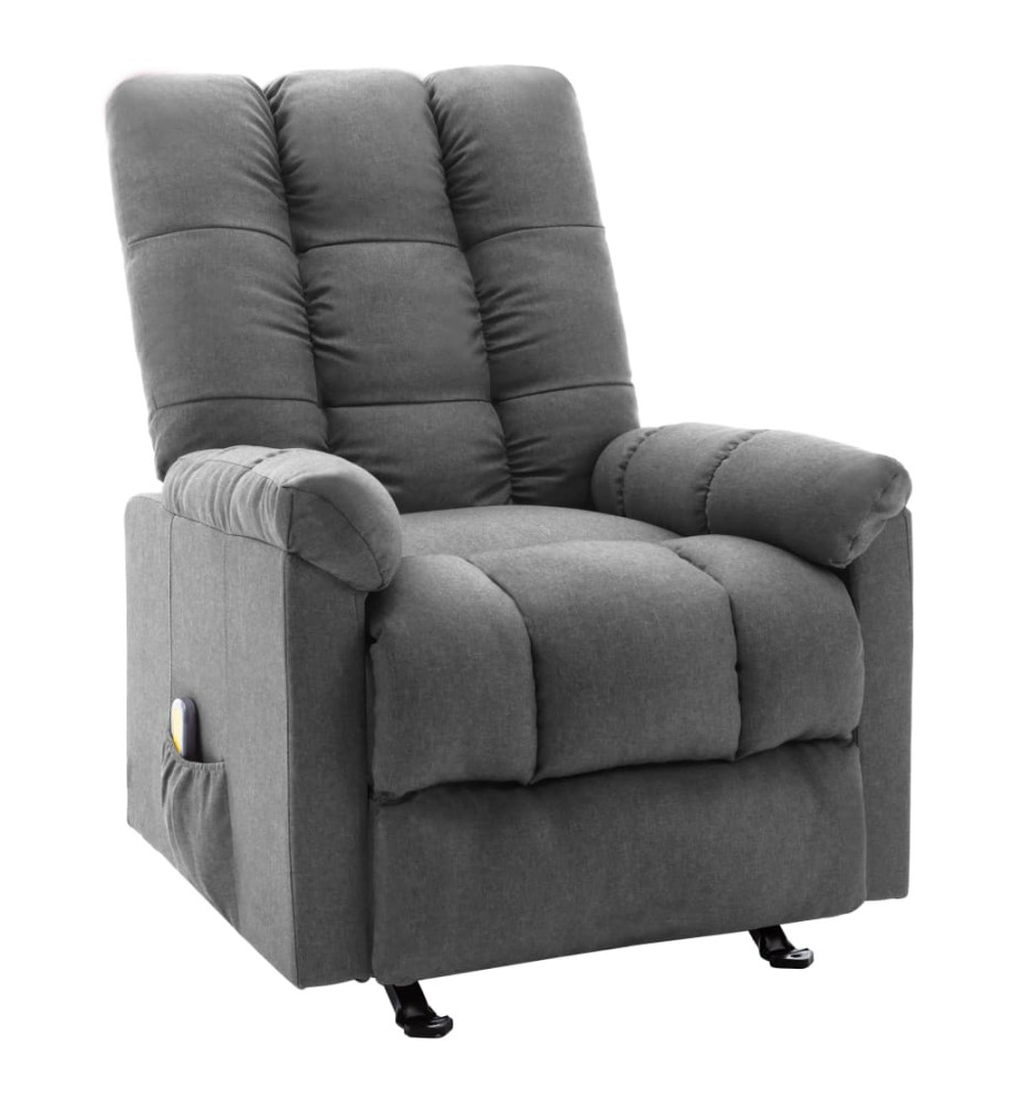 Fauteuil de massage inclinable Gris clair Tissu