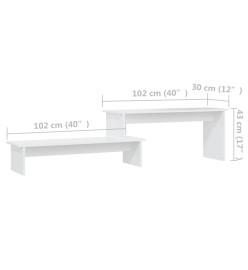 Meuble TV Blanc 180x30x43 cm Aggloméré