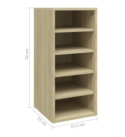 Armoire à chaussures Chêne Sonoma 31,5x35x70 cm Aggloméré