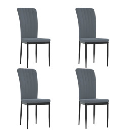 Chaises à manger lot de 4 Gris foncé Velours