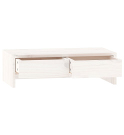 Support de moniteur Blanc 50x27x15 cm Bois de pin solide