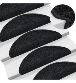 Tapis d'escalier 15 pcs noir 65x21x4 cm