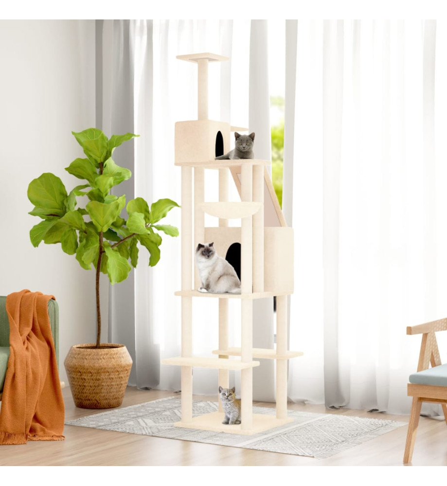 Arbre à chat avec griffoirs en sisal Crème 201 cm