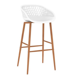 Tabourets de bar lot de 4 blanc