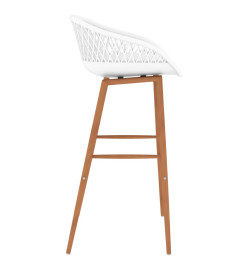 Tabourets de bar lot de 4 blanc