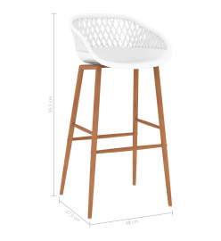 Tabourets de bar lot de 4 blanc