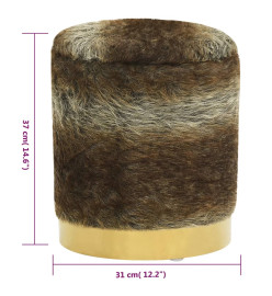 Tabouret de rangement rond Mélange de couleurs Peluche