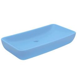 Lavabo de luxe rectangulaire Bleu clair mat 71x38 cm Céramique