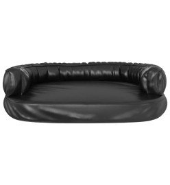 Lit pour chien ergonomique Mousse Noir 88x65 cm Similicuir