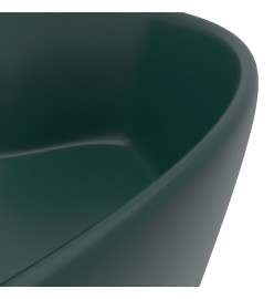 Lavabo de luxe avec trop-plein Vert foncé mat 36x13cm Céramique