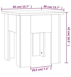 Table basse Blanc brillant 40x40x42 cm Aggloméré