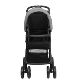 Poussette pour bébé 3-en-1 Gris clair et noir Acier