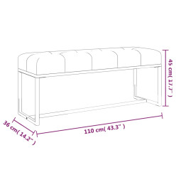 Banc Vert foncé 110x36x45 cm Velours