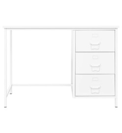 Bureau industriel avec tiroirs Blanc 105x52x75 cm Acier