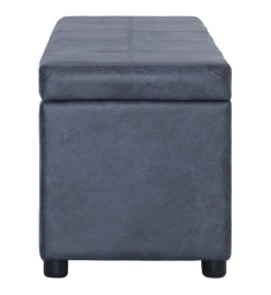 Banc avec compartiment de rangement 116 cm Gris Similicuir daim