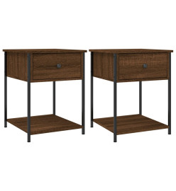 Tables de chevet 2 pcs chêne marron 44x45x58 cm bois ingénierie