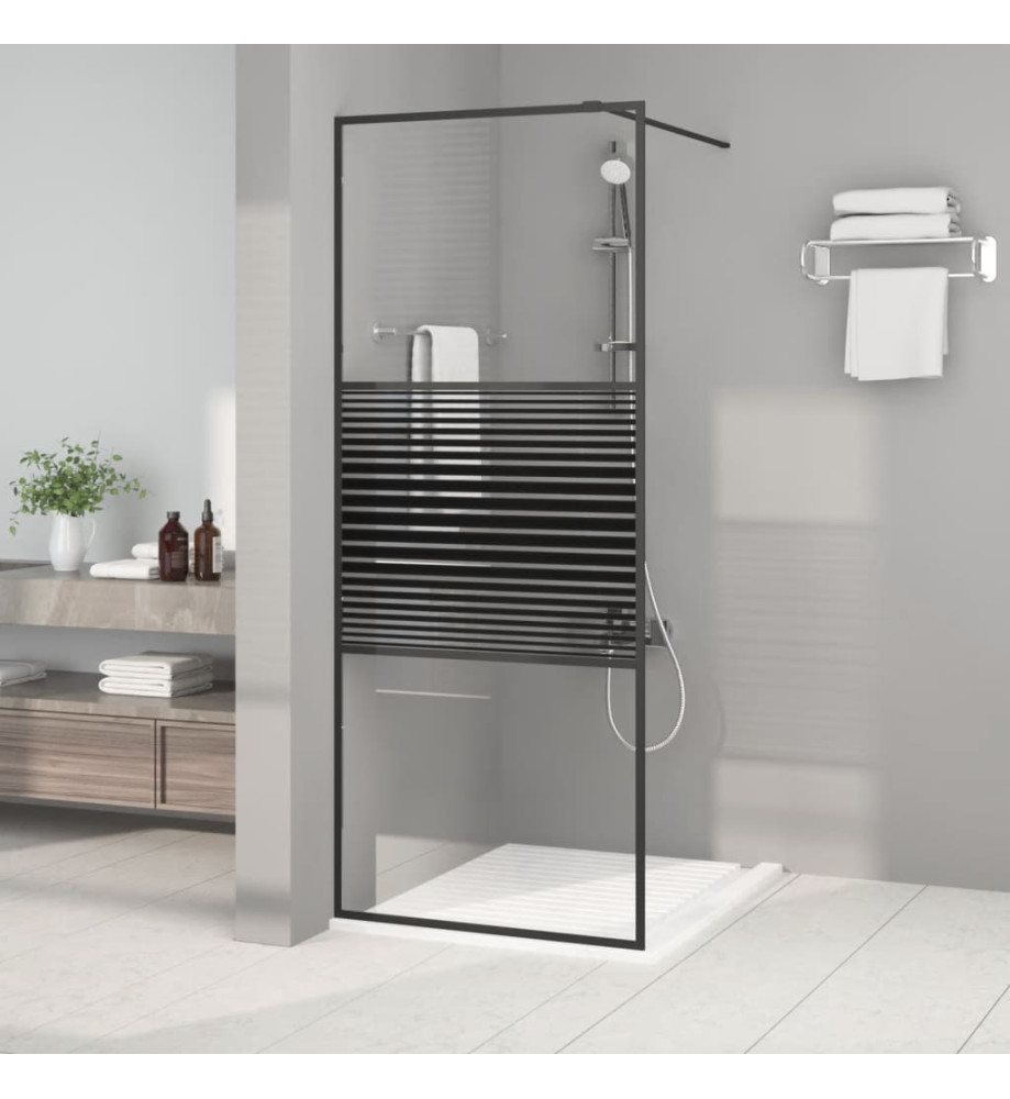 Paroi de douche Noir 80x195 cm Verre ESG transparent