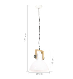 Lampe suspendue industrielle 25 W Blanc Rond 30 cm E27