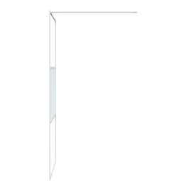 Paroi de douche Blanc 90x195 cm Verre ESG transparent