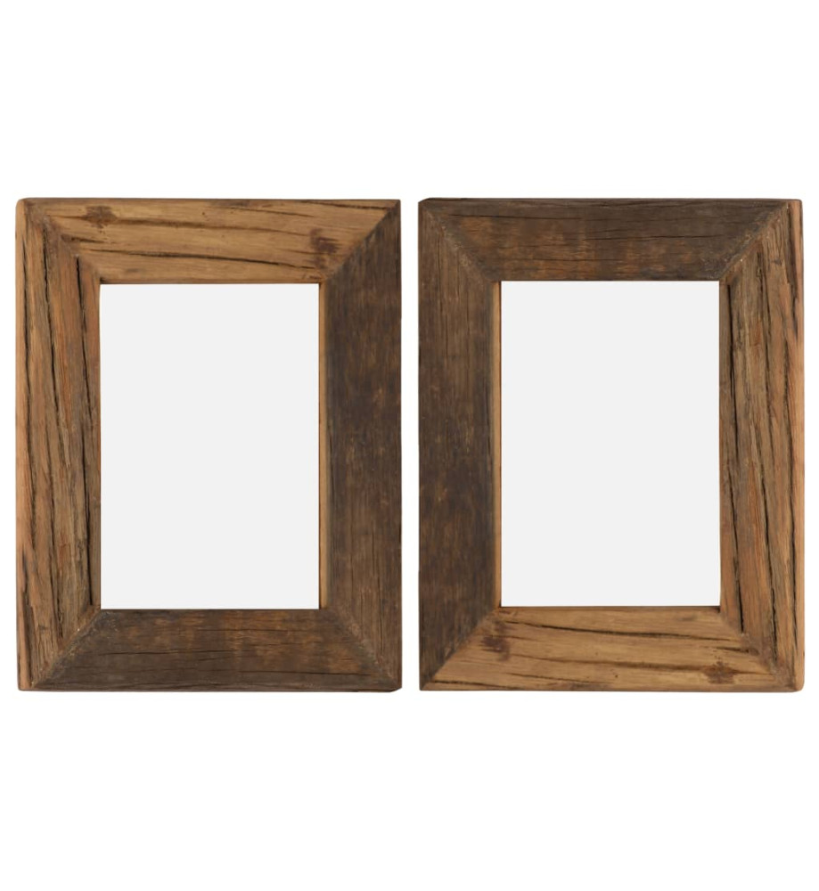 Cadres photo 2 pcs 25x30cm Bois de récupération solide et verre