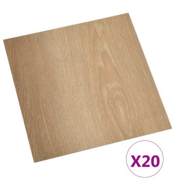 Planches de plancher autoadhésives 20 pcs PVC 1,86 m² Marron