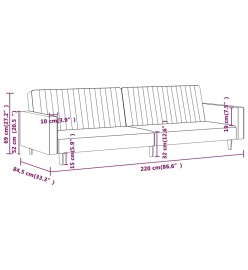 Canapé-lit à 2 places Gris foncé Velours