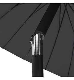 Parasol d'extérieur avec mât en aluminium 270 cm Noir