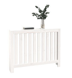 Cache-radiateur Blanc 108,5x19x84 cm Bois massif de pin