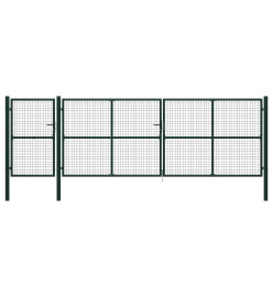 Portail de jardin Acier 500 x 150 cm Vert